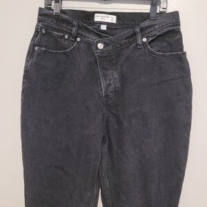 Abercrombie & Fitch Dad High Rise Curvy Love Criss Cross Waistband